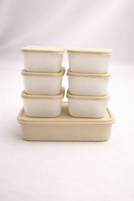 Hermia Juego de 7 Cajas de Almacenamiento BU0046 Color Crema
